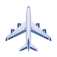 Blue Airplane Icon with White Background vector
