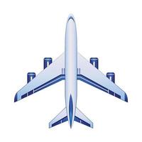 icono de avión azul con fondo blanco vector