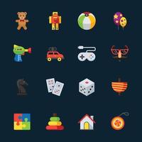 Toy and Activity Icons with Black Background vector