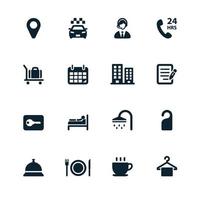 Hotel and Hotel Amenities Services Icons vector