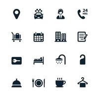 iconos de servicios de hotel y servicios de hotel vector