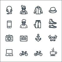 Hipster Icons with White Background vector