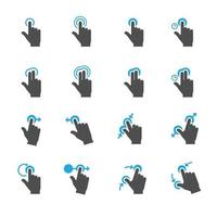 Touch Gestures Icons with White Background vector