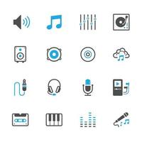 iconos de la música con fondo blanco vector