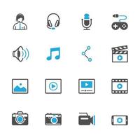 Multimedia Icons with White Background vector