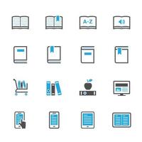 iconos de libros con fondo blanco vector