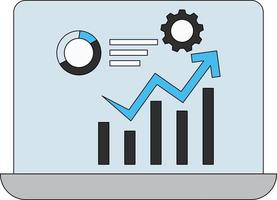 la barra del gráfico está creciendo. vector