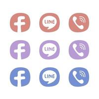 vector de iconos de comunicación y redes sociales