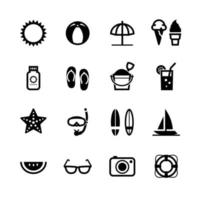 Summer Icons with White Background vector