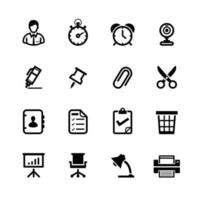 Business and Office Icons with White Background vector