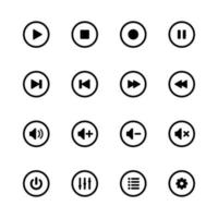 Media Player and Music Icons with white background vector