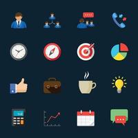 Business and Finance Icons with Black Background vector