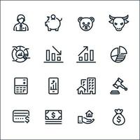 Business and Finance icons with White Background