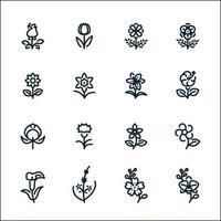 Flower icons with White Background vector