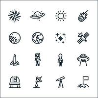 Space Icons with White Background vector