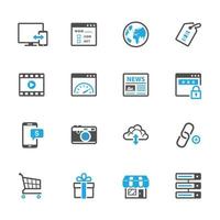 iconos de seo e internet con fondo blanco vector