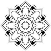 motivos florales de mandala en blanco y negro, elementos decorativos antiguos, fondo de mandala vector