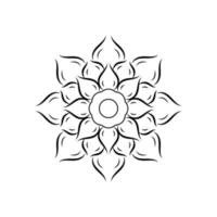 motivos florales de mandala en blanco y negro, elementos decorativos antiguos, fondo de mandala vector