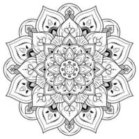 motivos florales de mandala en blanco y negro, elementos decorativos antiguos, fondo de mandala vector