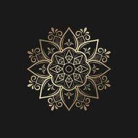 mandala de oro con estilo floral vintage, patrón oriental de mandala vectorial, vector