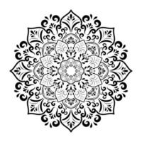 mandala floral circular con estilo floral vintage, patrón oriental de mandala vectorial, elemento decorativo dibujado a mano. diseño único con flor de pétalo. concepto de relajación y uso de la meditación para el libro del logotipo de la página vector