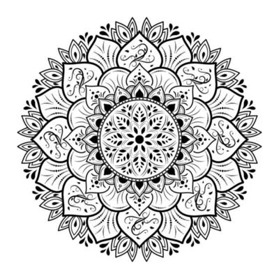 Circular Flower Mandala with vintage floral style, Vector mandala Oriental pattern, Hand drawn decorative element. Unique design with petal flower. Concept relax and meditation use for page logo book