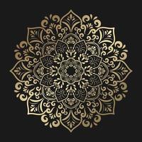 gold Mandala with vintage floral style, Vector mandala Oriental pattern,