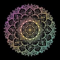 mandala floral circular con color pastel colorido, patrón oriental de mandala vectorial, elemento decorativo dibujado a mano. diseño único con flor de pétalo. concepto de relajación y meditación vector