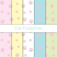 Seamless cat footprints pattern background, Vector cat paw many color, Hand drawn decorative element, Seamless backgrounds and wallpapers for fabric, packaging, Decorative print, Textile