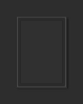 Vector Dark black Gallery Frame, Mock up black grey frame screen template with blank cover, Rectangle frame on dark tone background