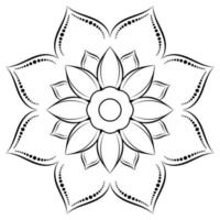 motivos florales de mandala en blanco y negro, elementos decorativos antiguos, fondo de mandala vector