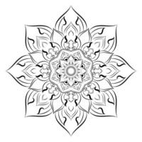 motivos florales de mandala en blanco y negro, elementos decorativos antiguos, fondo de mandala vector