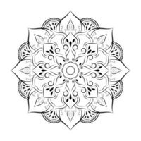 Black and white mandala floral pattern, Vintage decorative elements, Mandala background vector