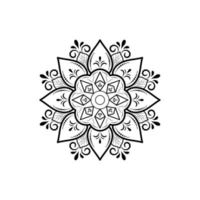 estilo floral mandala mínimo, patrón oriental mandala vectorial, elemento decorativo dibujado a mano. diseño único con flor de pétalo. concepto de relajación y uso de la meditación para el libro del logotipo de la página vector