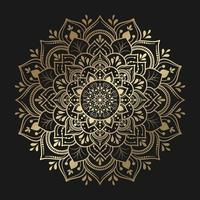 mandala de oro con estilo floral vintage, patrón oriental de mandala vectorial, vector