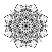 mandala floral circular con estilo floral vintage, patrón oriental de mandala vectorial, elemento decorativo dibujado a mano. diseño único con flor de pétalo. concepto de relajación y uso de la meditación para el libro del logotipo de la página vector