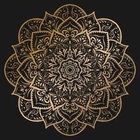 gold Mandala with vintage floral style, Vector mandala Oriental pattern,