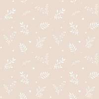 seamless white floral flower pattern background vector