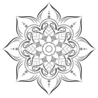 Black and white mandala floral pattern, Vintage decorative elements, Mandala background vector