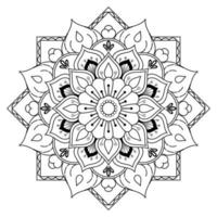 Black and white mandala floral pattern, Vintage decorative elements, Mandala background vector