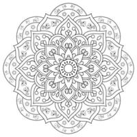 Black and white mandala floral pattern, Vintage decorative elements, Mandala background vector