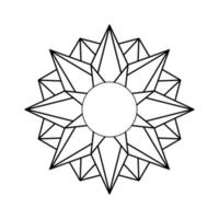 Minimal geometric Mandala floral style, Vector mandala Oriental pattern, Hand drawn decorative element. Unique design with petal flower. Concept relax and meditation use for page logo book