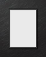 Vector White Gallery Frame, Mock up Black and white frame screen template with blank cover, Rectangle frame on grunge background