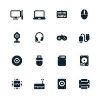 iconos de computadora y accesorios de computadora vector