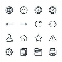 Toolbar icons for Application and website with White Background vector