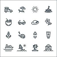 Summer and Beach icons with White Background vector