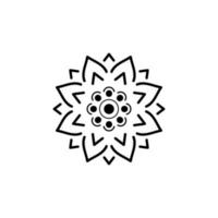 Minimal Mandala floral style, Vector mandala Oriental pattern, Hand drawn decorative element. Unique design with petal flower. Concept relax and meditation use for page logo book