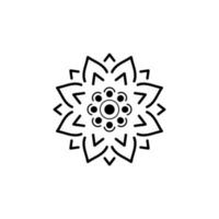 estilo floral mandala mínimo, patrón oriental mandala vectorial, elemento decorativo dibujado a mano. diseño único con flor de pétalo. concepto de relajación y uso de la meditación para el libro del logotipo de la página vector