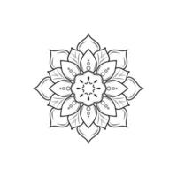Minimal Mandala floral style, Vector mandala Oriental pattern, Hand drawn decorative element. Unique design with petal flower. Concept relax and meditation use for page logo book