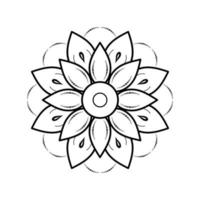 Minimal Mandala floral style, Vector mandala Oriental pattern, Hand drawn decorative element. Unique design with petal flower. Concept relax and meditation use for page logo book